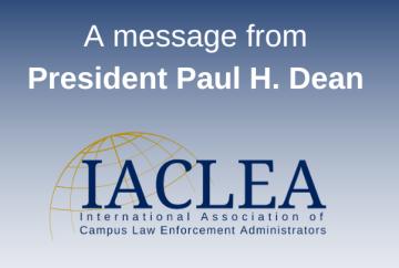 A message from IACLEA President Paul H. Dean image